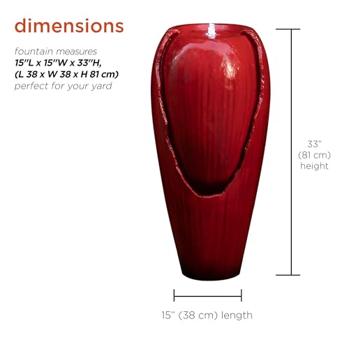 image for Alpine Corporation DIG100XS-RD Outdoor Vintage Cascading Antique Jar W