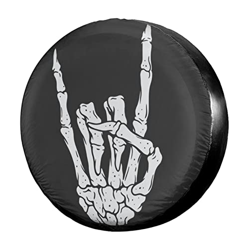 Image of Delerain Skeleton Hand Spare Tire Covers for RV Jeep Trailer SUV Truck and Many Vehicle, Wheel Covers Sun Protector Waterproof, (14 Inch for Diameter 23 inch-27 inch)