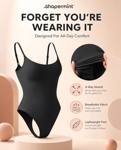 Image of SHAPERMINT Brief & Thong Bodysuit - Tummy Control Seamless Body Shaper, Shapewear for Women Small to Plus Size