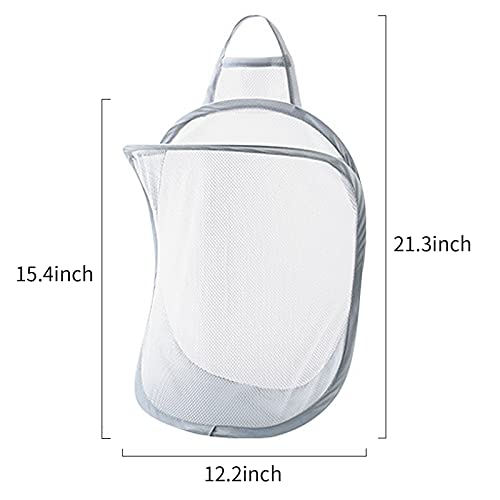 Eomtur Pop-Up Hanging Laundry Hamper Small Mesh Laundry Basket 2 Pack Foldable Hamper Collapsible Wall Mounted Storage Bag thumb #6