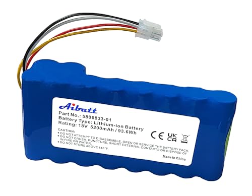 Aibatt 5200mAh Batería de Repuesto para Husqvarna Automower 320, 330X, 420, 430, 430X, 440, 450X, 520, 550 Robot cortacésped, Repuesto para batería 580 68 33-01,580 68 33-02(18V/93.6Wh)