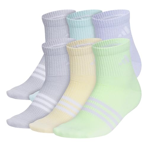 Image of adidas Unisex Kids Quarter Ankle Socks for Boys and Girls Youth (6-pack) Superlite Breathable and Lightweight Discontinued