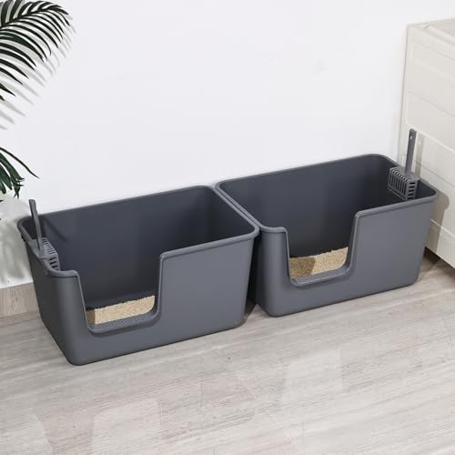 Caja de arena para gato extra grande, 2 unidades, gris miniatura 4