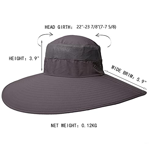 Leotruny Super Wide Brim Bucket Hat Upf50+ Waterproof Sun Hat For Fishing Hiking Camping (C05-Gray) #TOP4
