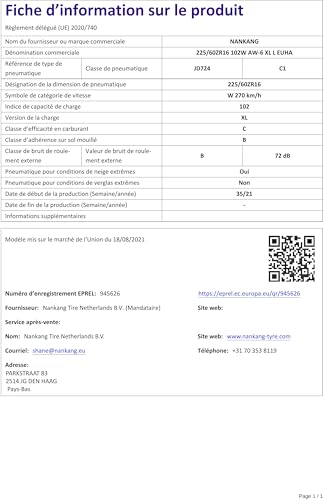 Nankang 225/60 ZR16 102W AW-6 Xl All Seasons - 3