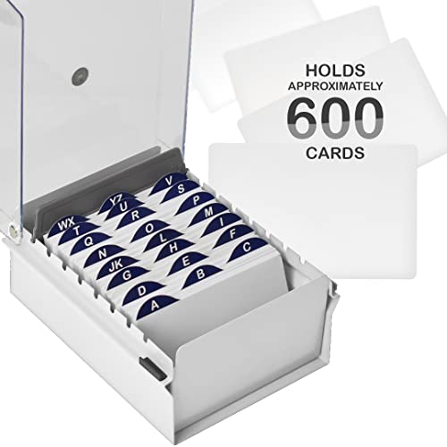 Fichário para Fichas Tamanho 3x5 (Índice Incluso), Acrimet, 921.8 (Branco com Tampa Cristal)