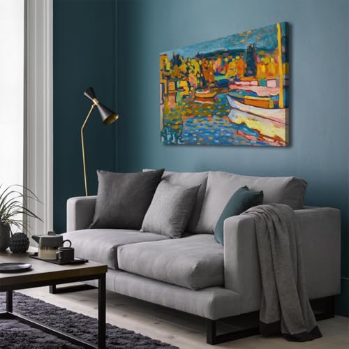 Peintures célèbres paysage d’automne avec des bateaux 45x60cm