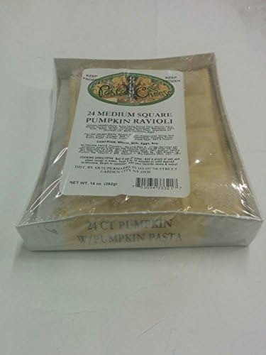 PastaCheese Fresh Medium Square Pumpkin Ravioli, 14 Ounce (Pack of 4)