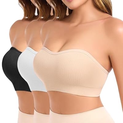 Finduself Strapless Bras for Women Non-Slip Pad...