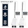 MUJINON 14.5-in Stainless Steel Spatula Set, 18/0 SS Heavy Duty Turner & Slotted Spatula for Kitchen Use, Cast Iron Grilling Frying, Pack of 2 #4
