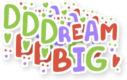 Dream Big Inspirational Quote Vinyl Stickers 3 Pack 3 Inch image 5