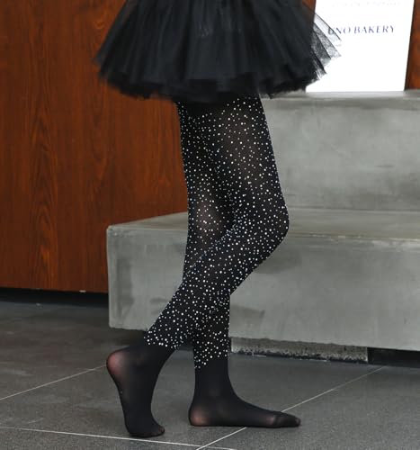 FANCAME Girls Dance Tights with Rhinestone Ultra Soft Dance Tights for Ballet Soft Glitter Stockings4