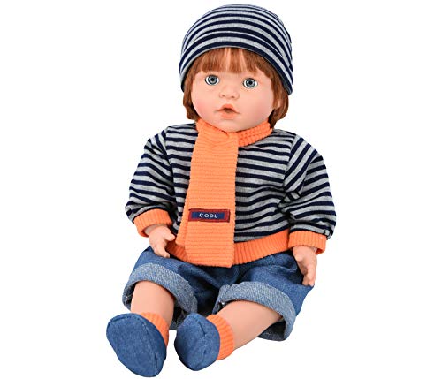 BiBi Doll 18" Baby Doll Boy with Dummy & Sounds, Lifelike Ginger Hair, Realistic Freckles, Soft Body, Open & Close Eyes - Image 4