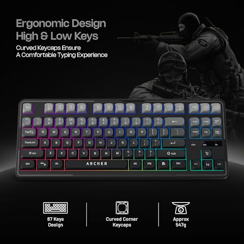 Archer Tech Lab Astra G300 Wired RGB Gaming Keyboard & Mouse Combo| 87 Keys+ 19 Anti-Ghost Keys| 7 Mouse Keys| 4 DPI 1200-3600| 125Hz Poling Rate|... - Image 3