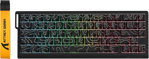 Image of ATTACK SHARK X68 PRO HE Wireless Rapid Trigger Gaming Keyboard with Adjustable Actuation,8K Polling Rate,Hall Effect Magnetic Switch,Hot-Swap,RGB Backlit,BT /2.4GHz /Wired,for FPS Games- Contour Black