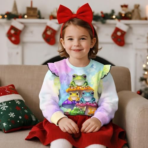 Uourmeti Long Sleeve T-Shirts Graphic Tee Shirts for Toddler Girls Loose Fit Fall Outfits3