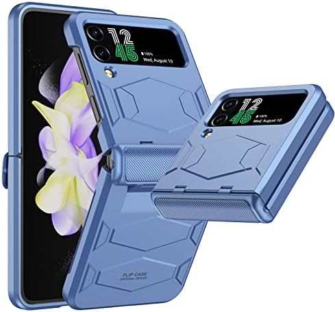 Vizvera for Samsung z Flip 4 Case, Slim Fit Galaxy Z Flip 4 Case, Hidden Hinge Protection Ultra Thin Scratch Protection Frosted Textured Cover for Samsung Galaxy Z Flip 4 5G 2022-Black