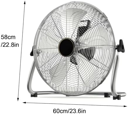 Wytrzymały przemysłowy wentylator podłogowy, metalowy cokół o dużej prędkości z nachyleniem 130°, do garażu, magazynu, fabryki, patio - idealny do chłodzenia i cyrkulacji powietrza