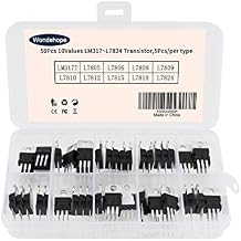 10 Values 50 Pcs Voltage Regulator Assortment kit, LM317T L7805 L7806 L7808 L7809 L7810 L7812 L7815 L7818 L7824, High Current Positive Voltage Regulator IC Assortment KitF