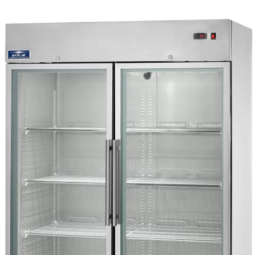 Arctic Air Agr49 Two Door Glass Reach-In Refrigerators, 2 Doors 6 Shelves, 33Df To 41Df, 49 Cu. Ft, Stainless Steel #TOP2