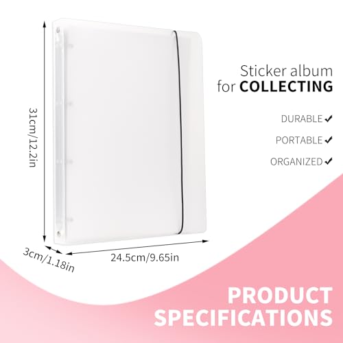 A4 Sticker Binder Collecting Album, Blank Storage Book with 4 Sizes Pockets by GZ-AMDZJ - Used condition - Image 2