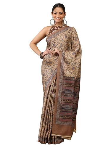 Image of Garden Vareli Pashmina Saree With Unstitched Blouse Piece