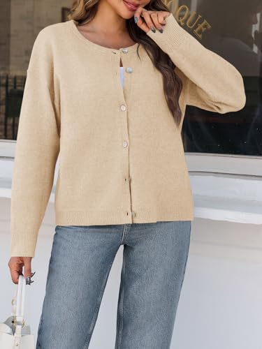 Image of Saodimallsu Womens Cardigan Sweaters Button Down Long Sleeve Knit Outerwear 2025 Trendy Fashion Open Front Outfits