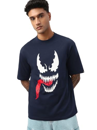 Image of Bewakoof Men's Cotton Graphic Print Oversized Fit T-Shirt