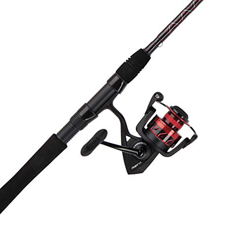 PENN 7’ Fierce III Fishing Rod and Reel Spinning Combo, 1 Piece Fishing Rod, Size 3000 Reel, Right/Left Handle Position, Suitable for Inshore Fishing