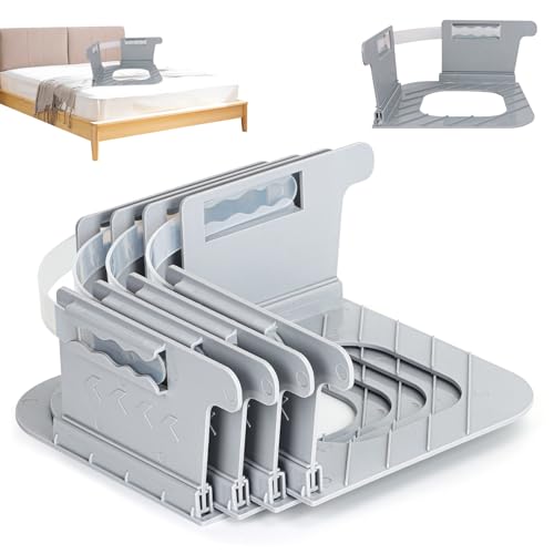HUIJUTCHEN Lock Sheet Holders, 4 Pack Bed Sheet Holder with Lock Strips Corner Fitted No More Loose Sheets Keep Sheets Firm & Tight Fits All Sheet Sizes Easy Installation (Grey/4pcs)
