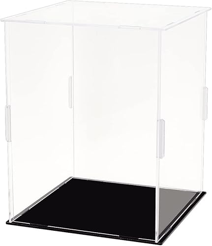 FINGERINSPIRE Mini vitrina para casco con 13 gomas de 6.5 x 6.5 x 8.1 pulgadas, montaje acrílico transparente a prueba de polvo, resistente al agua,