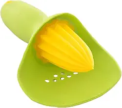 Espremedor Manual de Limão e Laranja, Silicone, com Recipiente Coletor de Sementes, para Cozinha (VERDE)