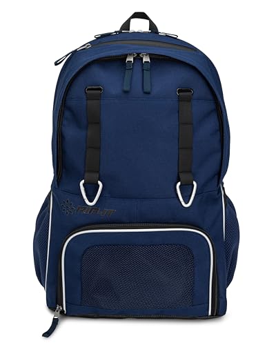 RIP-IT Women's Essentials Volleyball Backpack 2.0 - Mesh Ball Bag Included - Equipment Bag with Separate Shoe Compartment - Navy