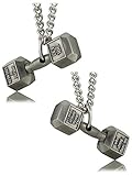 Shields of Strength Men's Antique Finish Dumbbell Necklace - Philippians 4:13