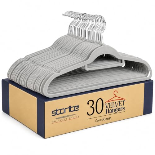 Image of Storite 30 Pack Non-Slip Velvet Suit Hangers