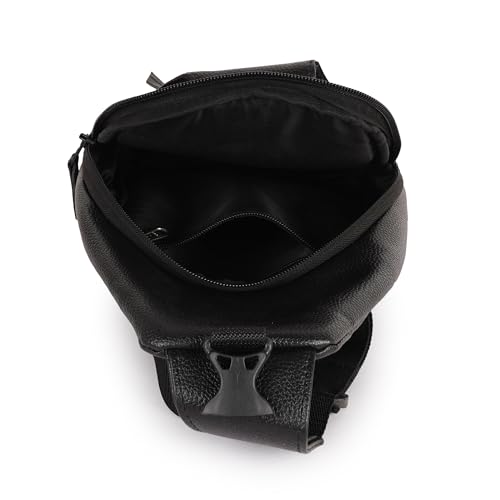 Image of Half Moon Phantom Crossbody Sling Bag for Men Slim Vegan Leather Chest Bag for Men Women for Upto 8-inch iPad Small Shoulder Side Bag Water-resistant Mobile Passport Bag Travel Office