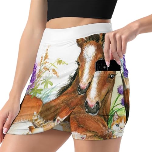 Jupe de tennis avec poche short de golf athlétique pour femme