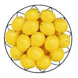 20 PCS Yellow Artificial Lemons, 3.7'' X 2.56'' Fake Fruit Lemons Artificial Lifelike Simulation Lemon for Home House Kitchen Party Decoration