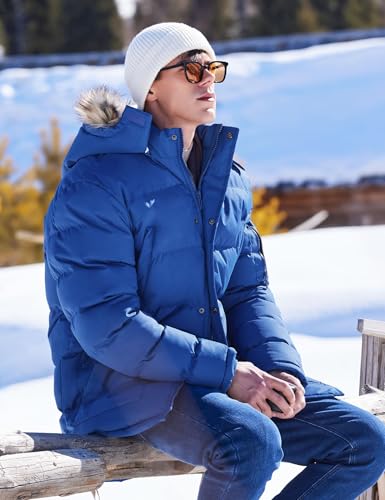 Image of Winter Coats For Men Winter Jackets Water Resistant Warm Thicken Puffy Hooded Insulated Thicken Parka Coat