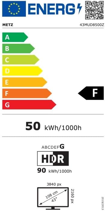 EU Energy Label for Metz MUD8500Z TV