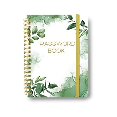 Password Book with Alphabetical Tabs - Spiral Password Notebook for Internet & Computer Login, Recording Website, Usernames, Passwords. Password Keeper for Home or Office, 5.1 x 6.9 IN Cover