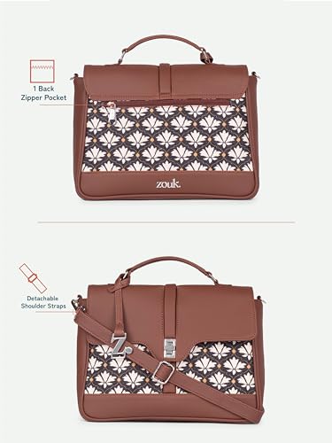 Image of ZOUK | Women's Vegan Leather | Stylish Handbag with Adjustable Strap, Top Handle |