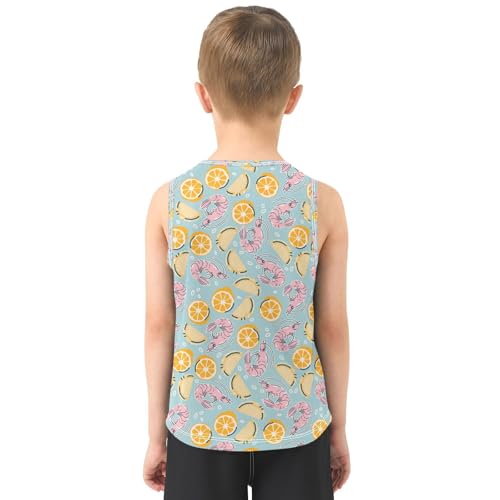 Baby Boys Sleeveless Tank Top Shrimp Lemon Toddler Athletic Vest 3-10T3