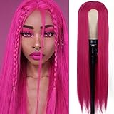✍This long Roja Rosa Fuerte synthetic wig is a lace front wig, but not the full lace wig, it just has a small piece of lace at middle parts to make the hairline to be nature. The lace size to be 5x2.3 inches.