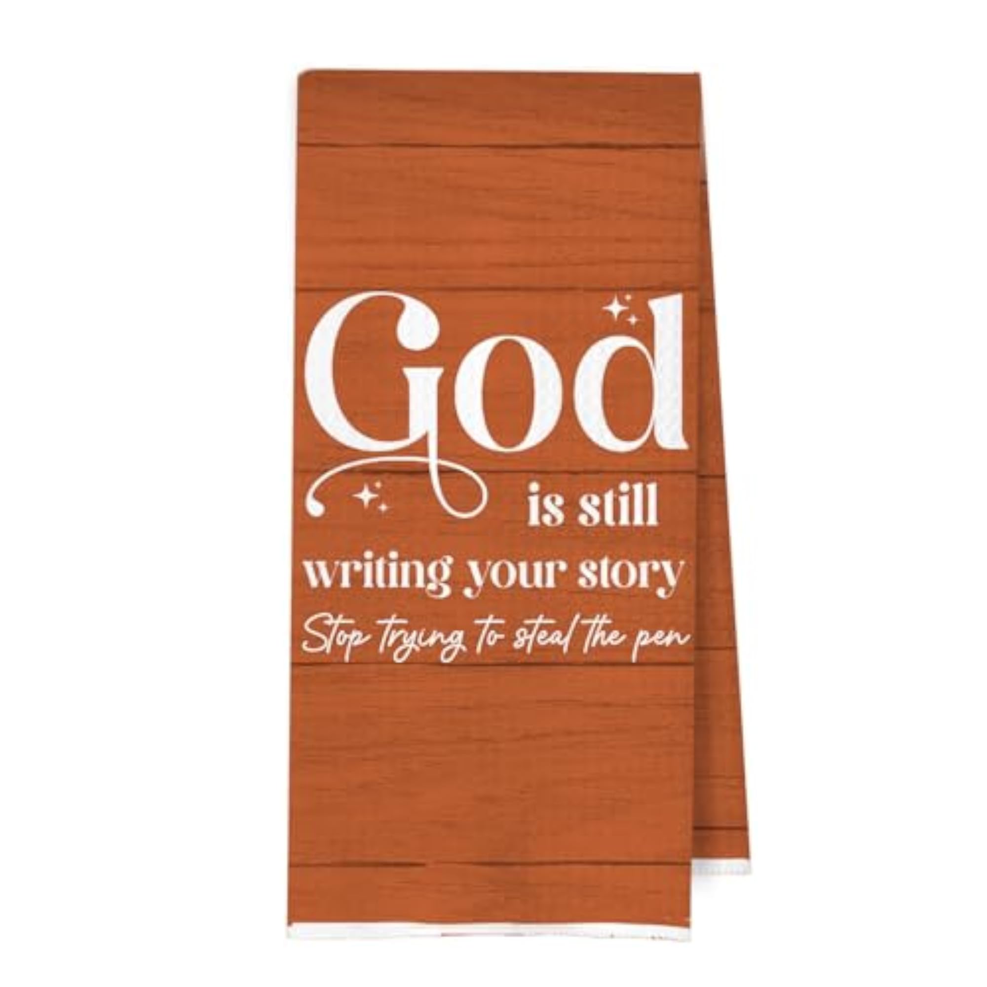 Burnt Orange Christian Decor Kitchen Towels, Hand Towels