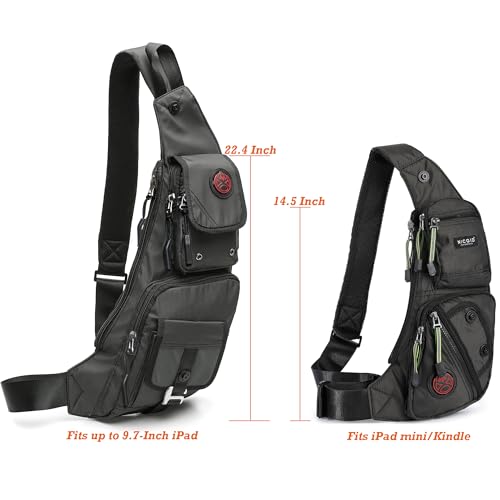 Image of NICGID Sling Bag Chest Shoulder Backpack Crossbody Bags Casual Daypack for Men Women, Black-2, Small, Travel