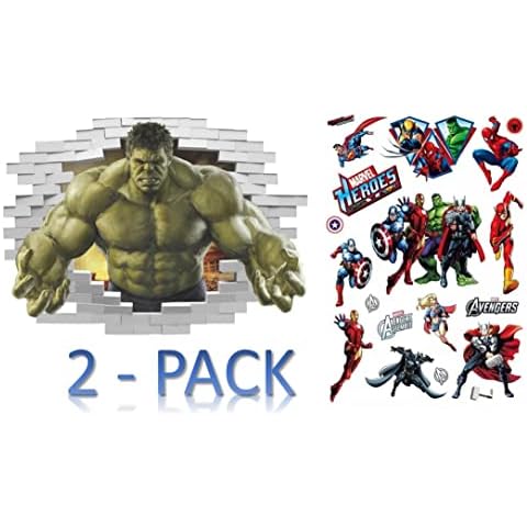2-Pack 3D Avengers Wall Decals Cover