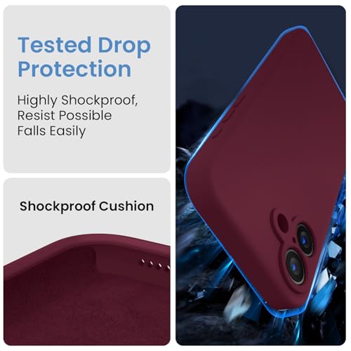 Image of FireNova Designed for iPhone 16 Case, Silicone Upgraded [Camera Protection] Phone Case, Soft Anti-Scratch Microfiber Lining Inside, 6.1 inch, Plum