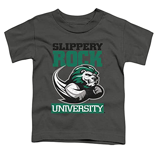 Slippery Rock University Official Sru The Rock Logo Unisex Toddler T Shirt,Charcoal, 4