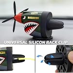 Voiture de combat Air Décoration pour l'aération des fraicheurs, 2026 Nouveau Shark Fighter Rotating Propeller voiture Diffuseur Vent Clip, voiture Air Freshener, Accessoires de Voiture pour Homme